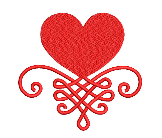 Valentine Heart with swirl Machine Embroidery Design Embroidery/Applique DESIGNS Canada Embroidery 
