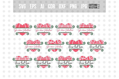 Valentine Hearts Monograms SVG SVG VectorSVGdesign 