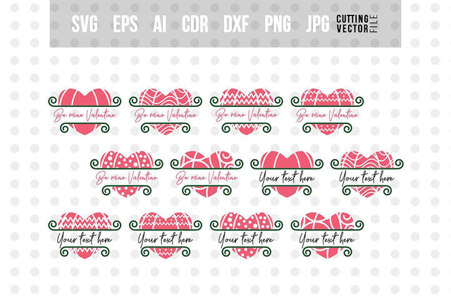 Valentine Hearts Monograms SVG SVG VectorSVGdesign 