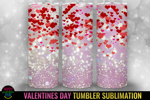 Valentine Hearts Tumbler Sublimation I Valentine Tumbler PNG Sublimation Happy Printables Club 