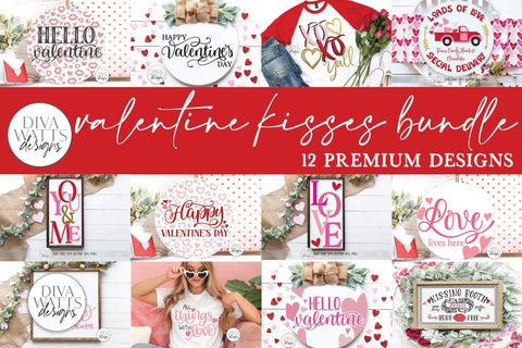 Valentine Kisses Bundle - Valentine's Day SVG Designs SVG Diva Watts Designs 