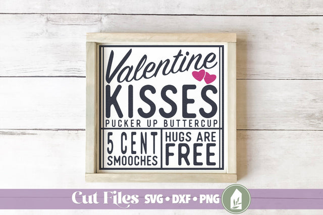 Valentine Kisses, Valentine's Day Sign SVG SVG LilleJuniper 