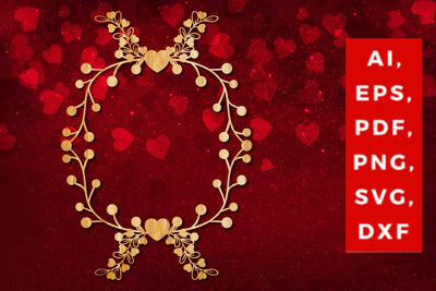 valentine laser / paper cut wreath SVG SVG MD JOYNAL ABDIN 