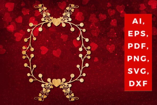 valentine laser / paper cut wreath SVG SVG MD JOYNAL ABDIN 