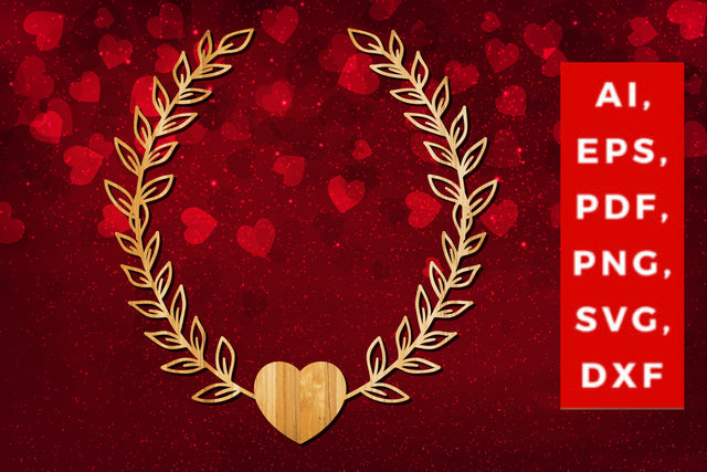 valentine laser / paper cut wreath SVG SVG MD JOYNAL ABDIN 