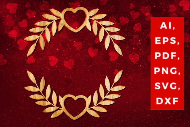 valentine laser / paper cut wreath SVG SVG MD JOYNAL ABDIN 