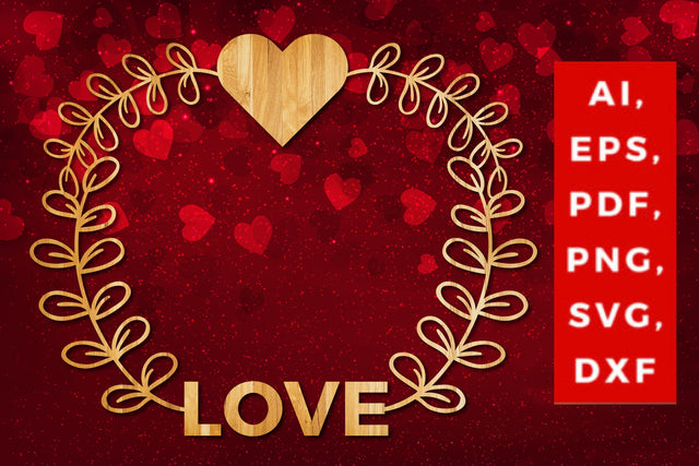 valentine laser / paper cut wreath SVG SVG MD JOYNAL ABDIN 