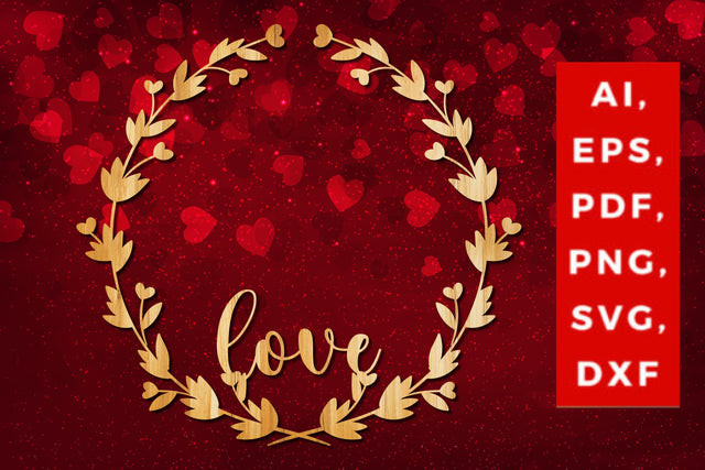 valentine laser/paper cut wreath SVG SVG MD JOYNAL ABDIN 