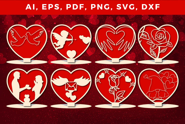 Valentine layer heart stand SVG bundle SVG MD JOYNAL ABDIN 