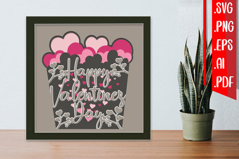 Valentine Layered Papercut 5 svg eps png ai pdf 3D Paper zafrans studio 
