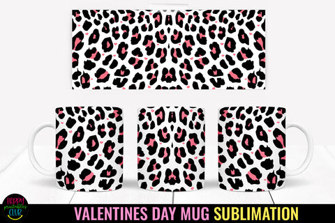 Valentine Leopard Mug Wrap Sublimation I Valentine Mugs PNG Sublimation Happy Printables Club 