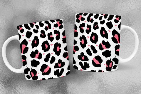 Valentine Leopard Mug Wrap Sublimation I Valentine Mugs PNG Sublimation Happy Printables Club 
