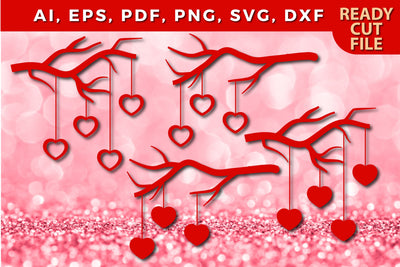 valentine love branch paper cut bundle SVG MD JOYNAL ABDIN 