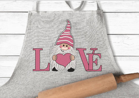 Valentine LOVE Gnome with heart Machine Embroidery Design Embroidery/Applique DESIGNS Canada Embroidery 