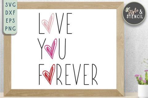 Valentine Love Heart SVG - PNG, DXF, EPS, SVG, Cut File SVG Style and Stencil 