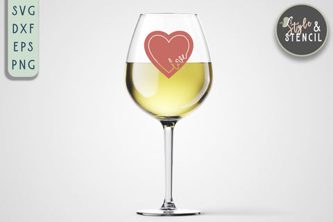 Valentine Love Heart SVG - PNG, DXF, EPS, SVG, Cut File SVG Style and Stencil 