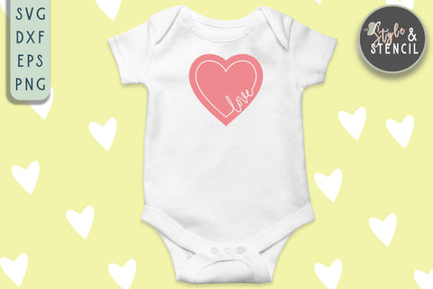Valentine Love Heart SVG - PNG, DXF, EPS, SVG, Cut File SVG Style and Stencil 