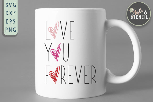 Valentine Love Heart SVG - PNG, DXF, EPS, SVG, Cut File SVG Style and Stencil 