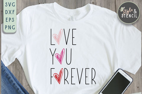 Valentine Love Heart SVG - PNG, DXF, EPS, SVG, Cut File SVG Style and Stencil 