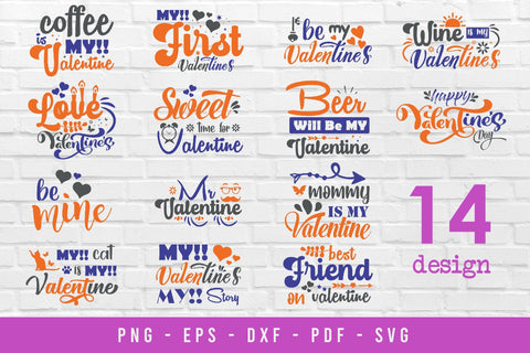 Valentine Love Quote SVG Bundle 14 Design SVG balya ibnu bi malkan 