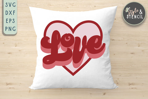 Valentine Love Retro SVG - PNG, DXF, EPS, SVG, Cut File SVG Style and Stencil 