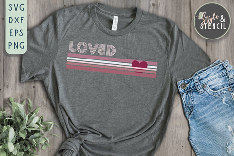 Valentine Loved Retro SVG - PNG, DXF, EPS, SVG, Cut File SVG Style and Stencil 