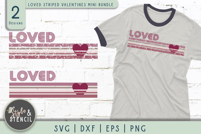 Valentine Loved Retro SVG - PNG, DXF, EPS, SVG, Cut File SVG Style and Stencil 