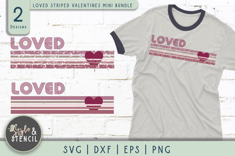 Valentine Loved Retro SVG - PNG, DXF, EPS, SVG, Cut File SVG Style and Stencil 