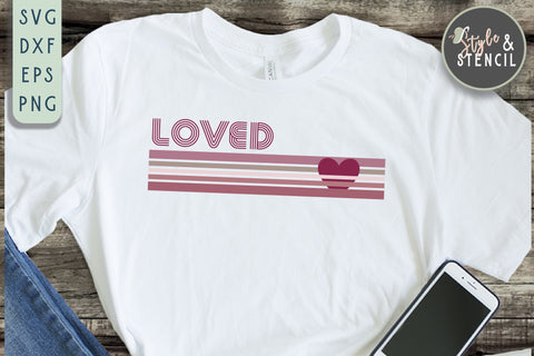 Valentine Loved Retro SVG - PNG, DXF, EPS, SVG, Cut File SVG Style and Stencil 