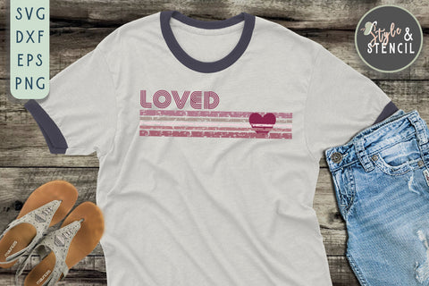 Valentine Loved Retro SVG - PNG, DXF, EPS, SVG, Cut File SVG Style and Stencil 