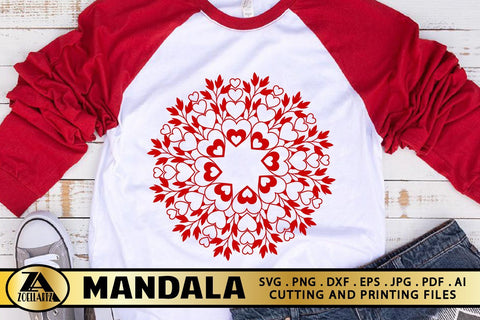 Valentine Mandala SVG Floral Mandala with Heart SVG Cut File SVG zoellartz 