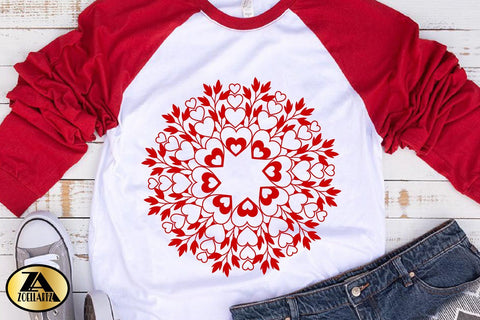 Valentine Mandala SVG Floral Mandala with Heart SVG Cut File SVG zoellartz 