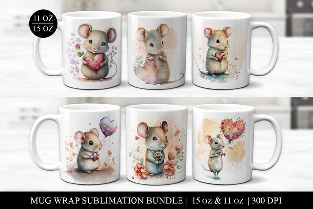 Valentine Mice Mug Sublimation Bundle | 6 Premium Designs Sublimation BijouBay 