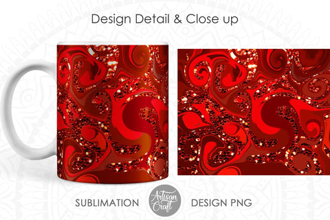 Valentine mug PNG bundle with acrylic pour art Sublimation Artisan Craft SVG 