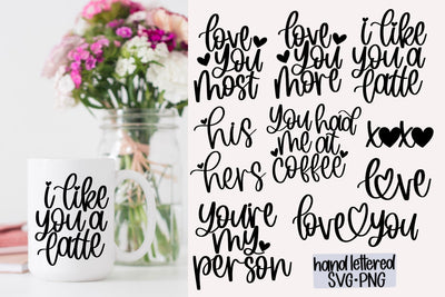 Valentine mug svg bundle, Hand lettered svg SVG AnitaAlyiaLettering 