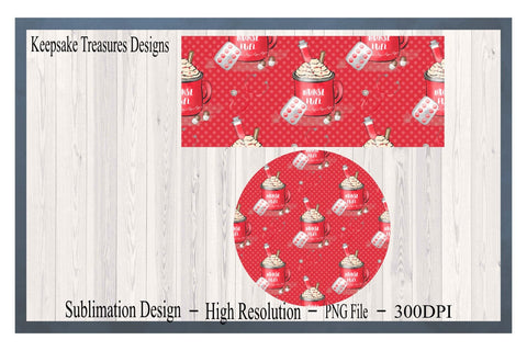 Valentine Nurse Fuel Red 11oz Mug and Coaster Template, PNG for Sublimation, 11oz Mug Wrap, Digital Download Sublimation Keepsake Treasures Designs LLC. 