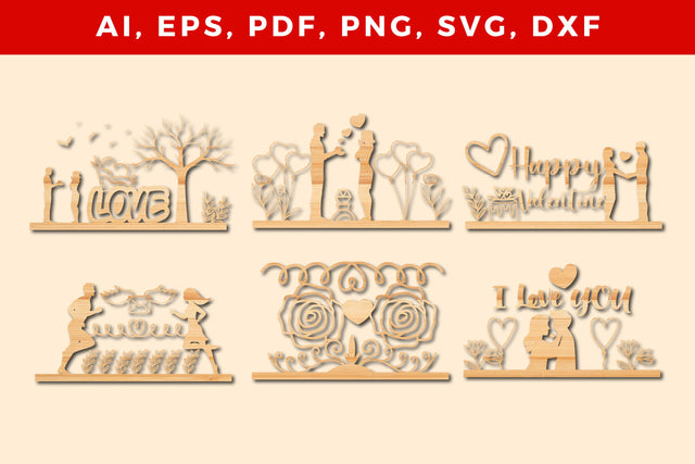 Valentine ORNAMENTS Craft SVG cut BUNDLE SVG MD JOYNAL ABDIN 