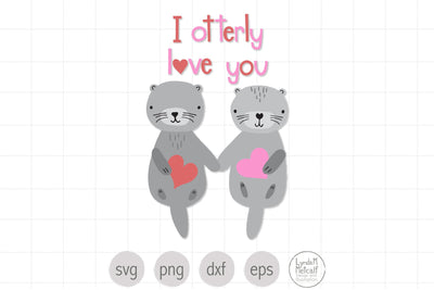 Valentine Otters SVG, Valentine SVG, Otters SVG SVG Lynda M Metcalf 