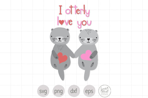 Valentine Otters SVG, Valentine SVG, Otters SVG SVG Lynda M Metcalf 