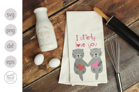 Valentine Otters SVG, Valentine SVG, Otters SVG SVG Lynda M Metcalf 