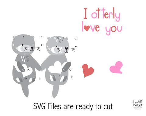 Valentine Otters SVG, Valentine SVG, Otters SVG SVG Lynda M Metcalf 