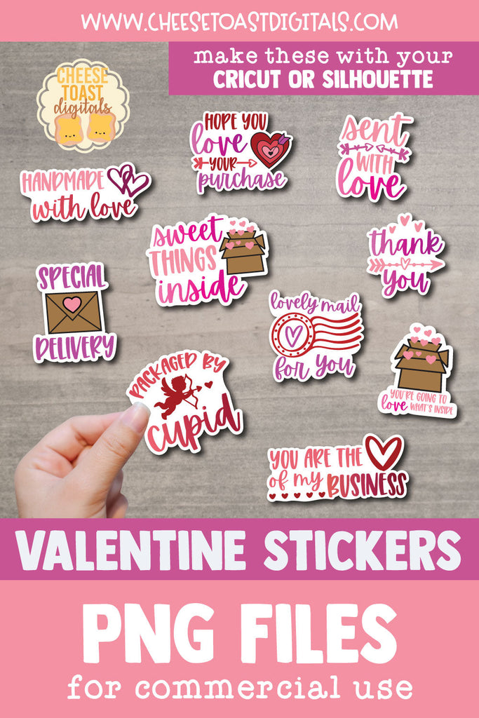 Valentine Packaging Stickers Bundle | Small Business Designs - So Fontsy