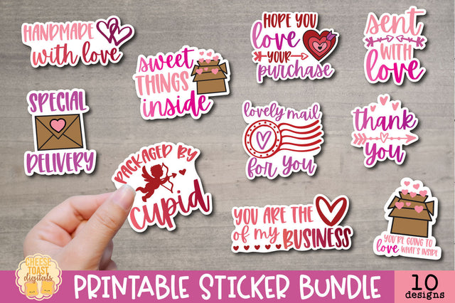 Valentine Packaging Stickers Bundle | Small Business Designs Sublimation Cheese Toast Digitals 