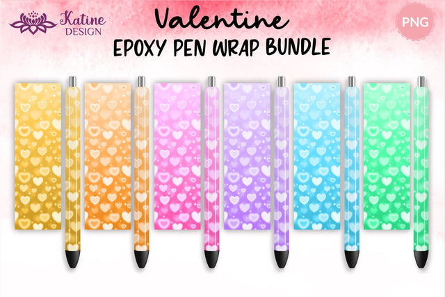 Valentine Pen Wraps, Valentine Pen, Valentines Day Pen Wraps, Heart Pens, Valentines Day Bundle, Valentines Designs, Epoxy Pen Wrap, Valentines Day Png, Valentines png, Pen Wrap Png for Sublimation Waterslide Printing Sublimation KatineDesign 