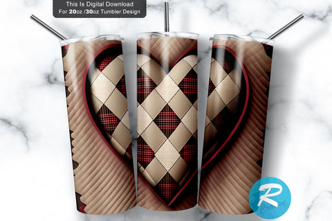 Valentine Plaid 20 oz / 30 oz Tumbler PNG Sublimation Regulrcrative 