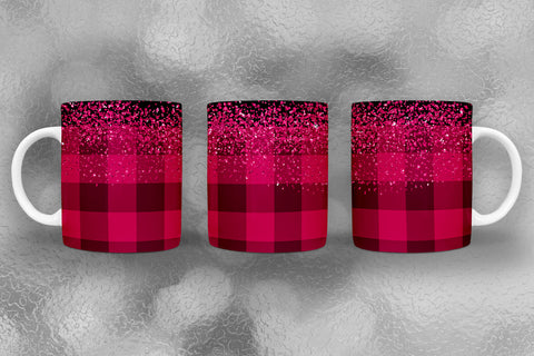 Valentine Plaid Mug Wrap Sublimation I Valentine Mugs PNG Sublimation Happy Printables Club 