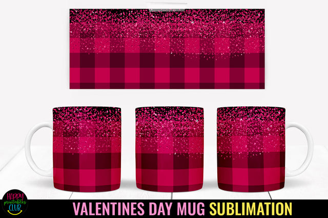 Valentine Plaid Mug Wrap Sublimation I Valentine Mugs PNG Sublimation Happy Printables Club 