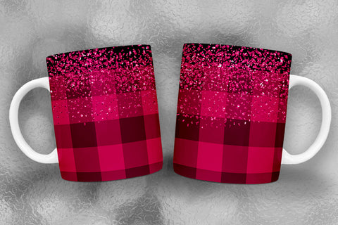 Valentine Plaid Mug Wrap Sublimation I Valentine Mugs PNG Sublimation Happy Printables Club 