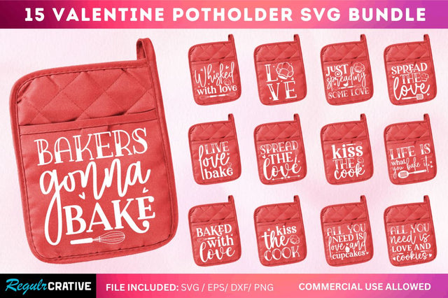 Valentine Potholder SVG Bundle SVG Regulrcrative 