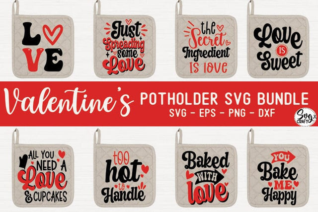 Valentine potholder SVG Bundle SVG Svgcraft 